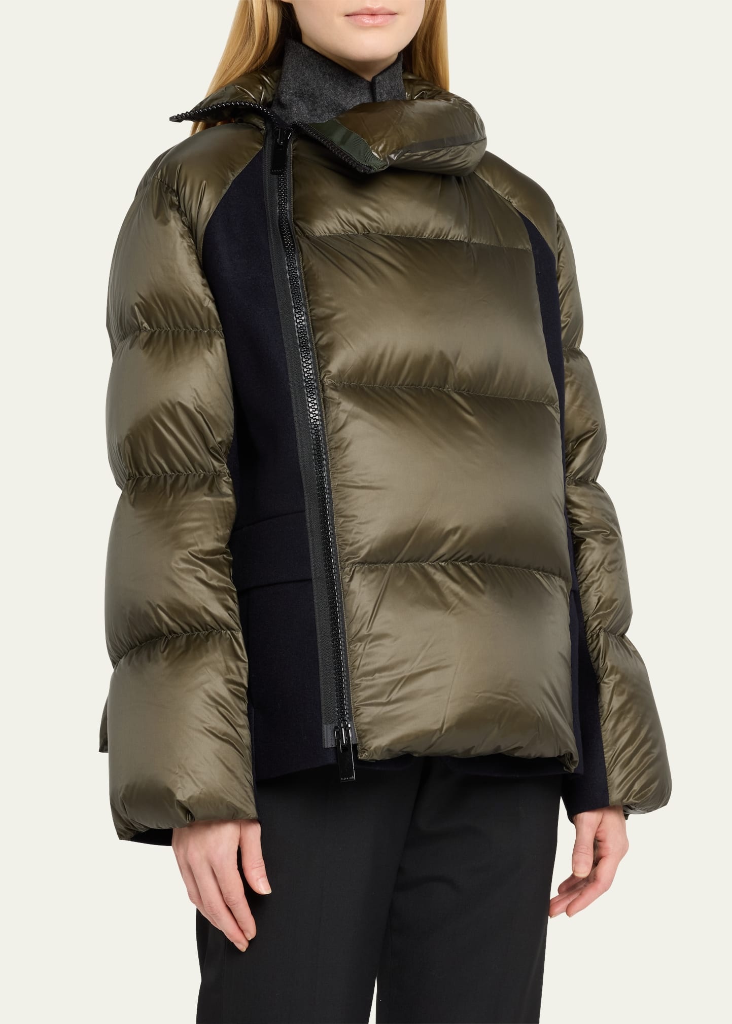 Layered Blazer Puffer Hybrid Wool Jacket - 3