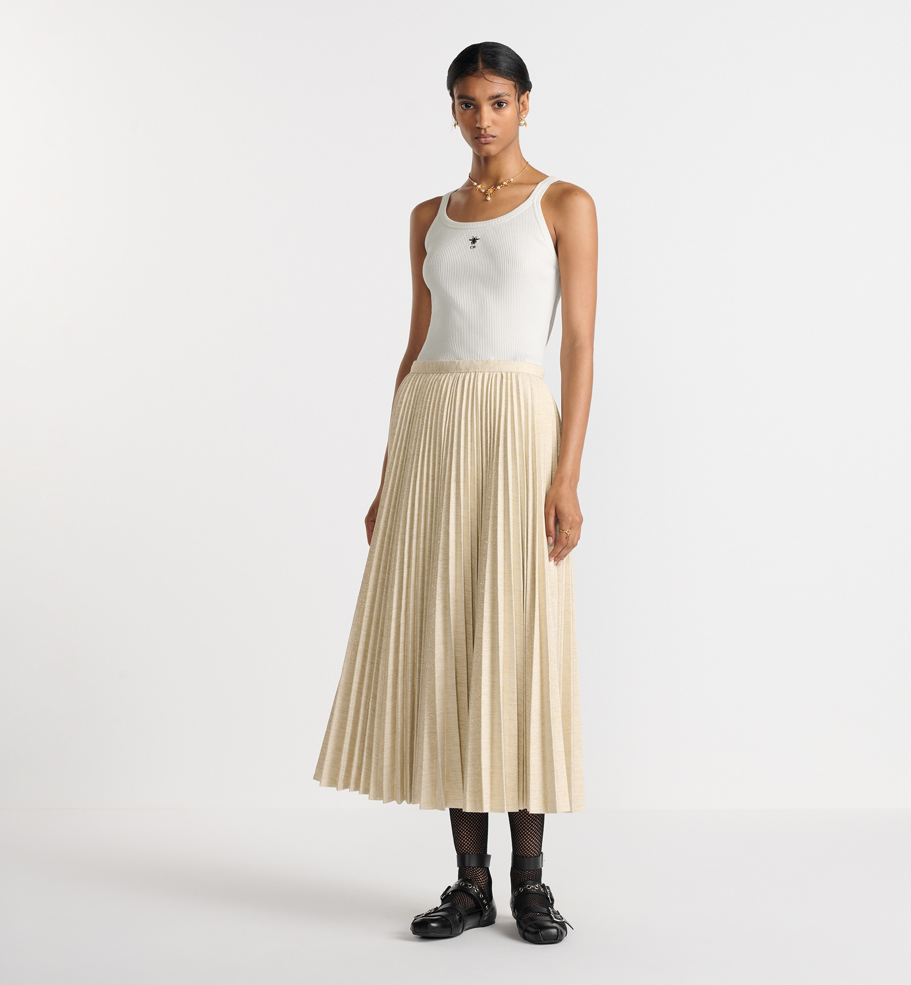 Dior Or Mid-Length Pleated Skirt - 2