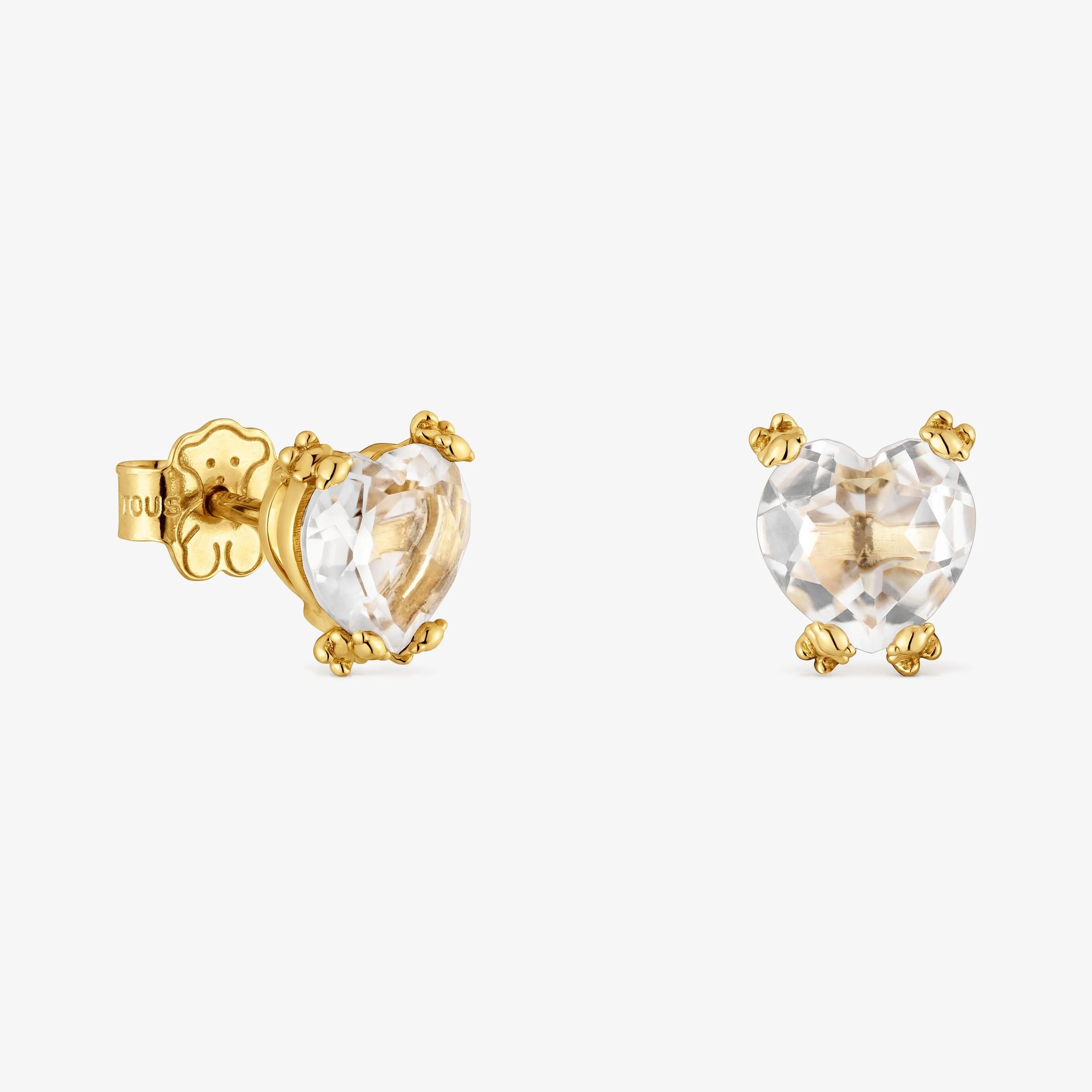 18K solid gold and rock crystal quartz Earrings Color Pills - 1