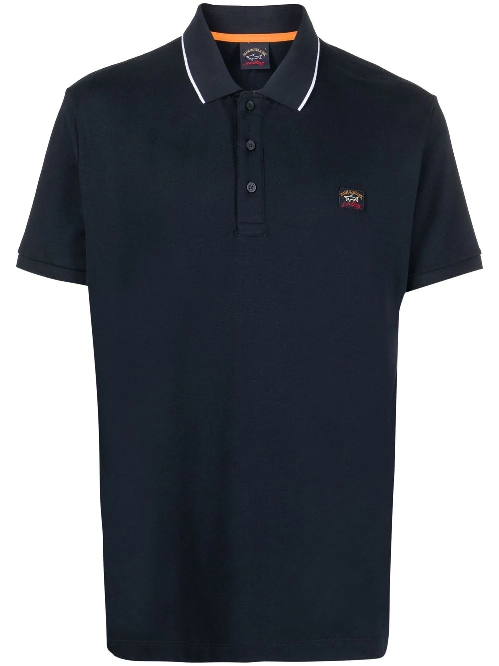 logo-patch polo shirt - 1