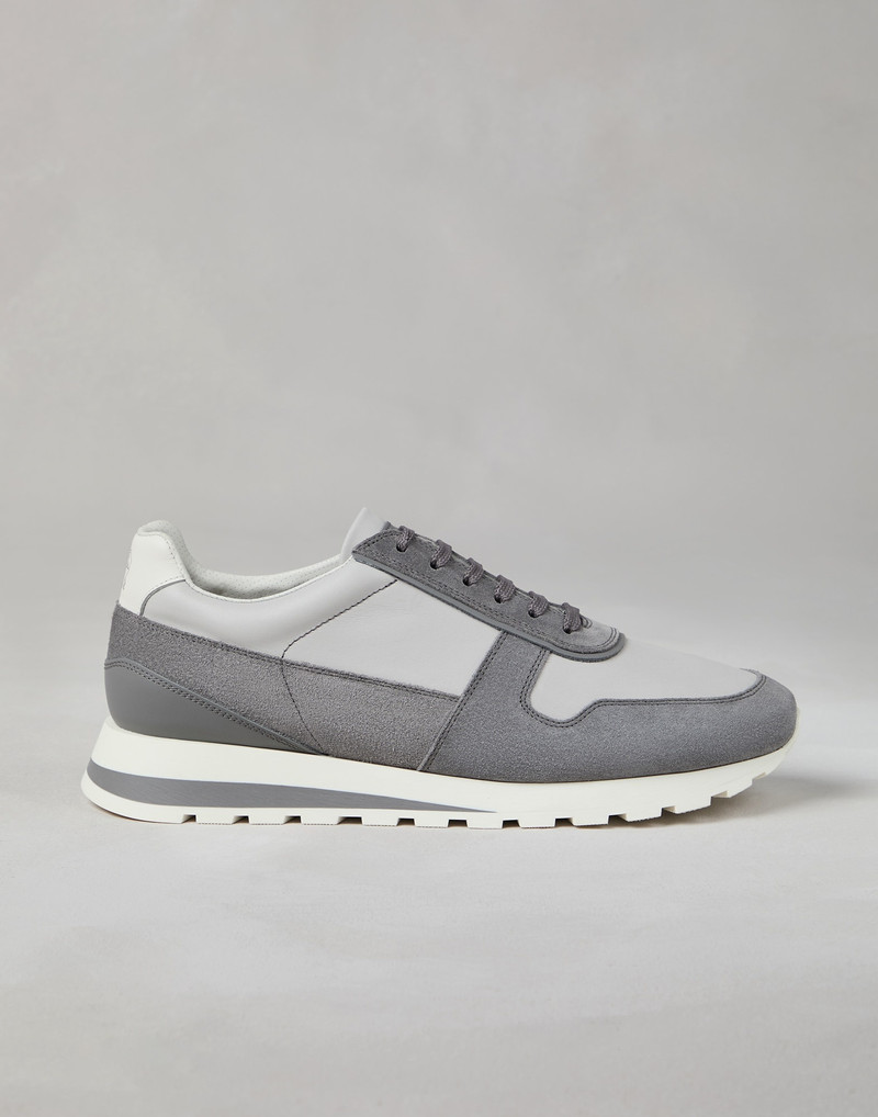 Calfskin and washed suede runners 5