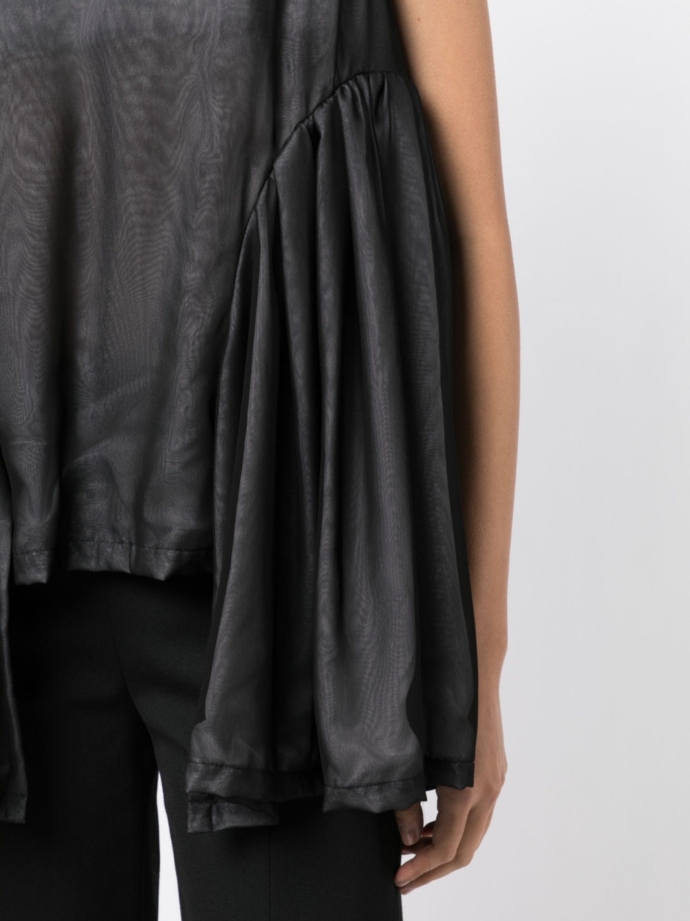 draped-detail sleeveless blouse - 5