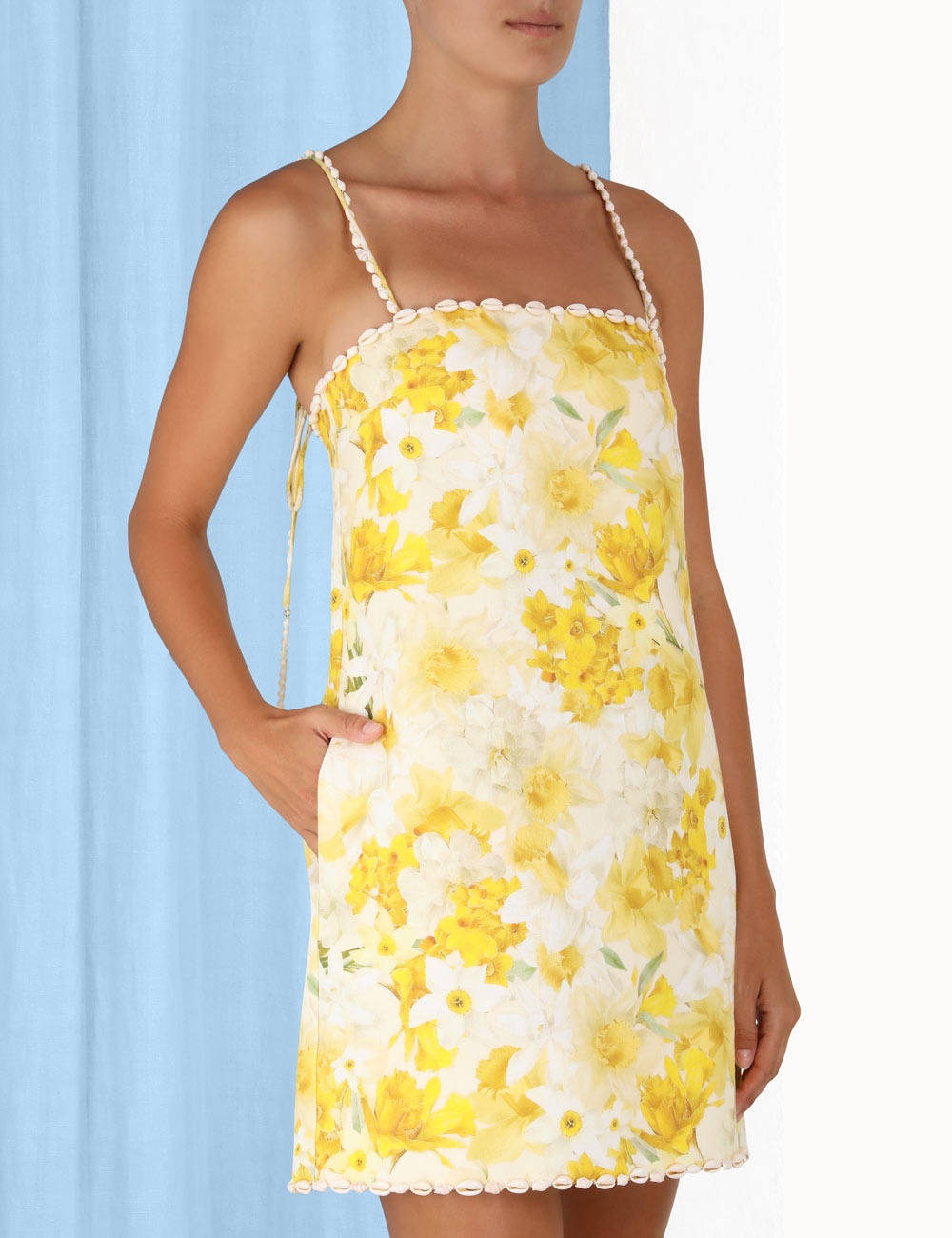 zimmermann wonderland linen shift dress Zimmermann WONDERLAND SHELL SHIFT DRESS - 6715DWONDAFPRT