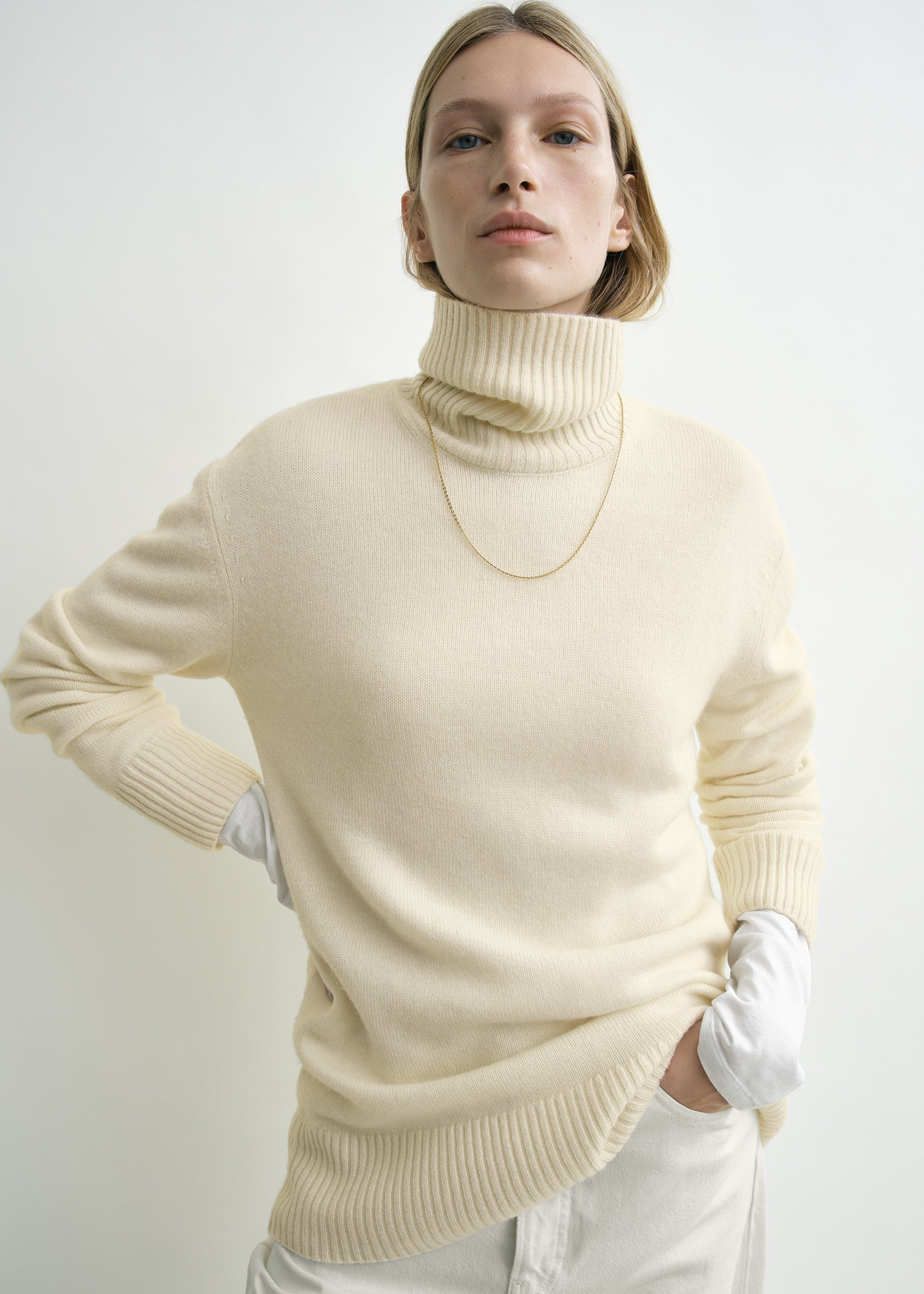 Cashmere turtleneck ecru - 5