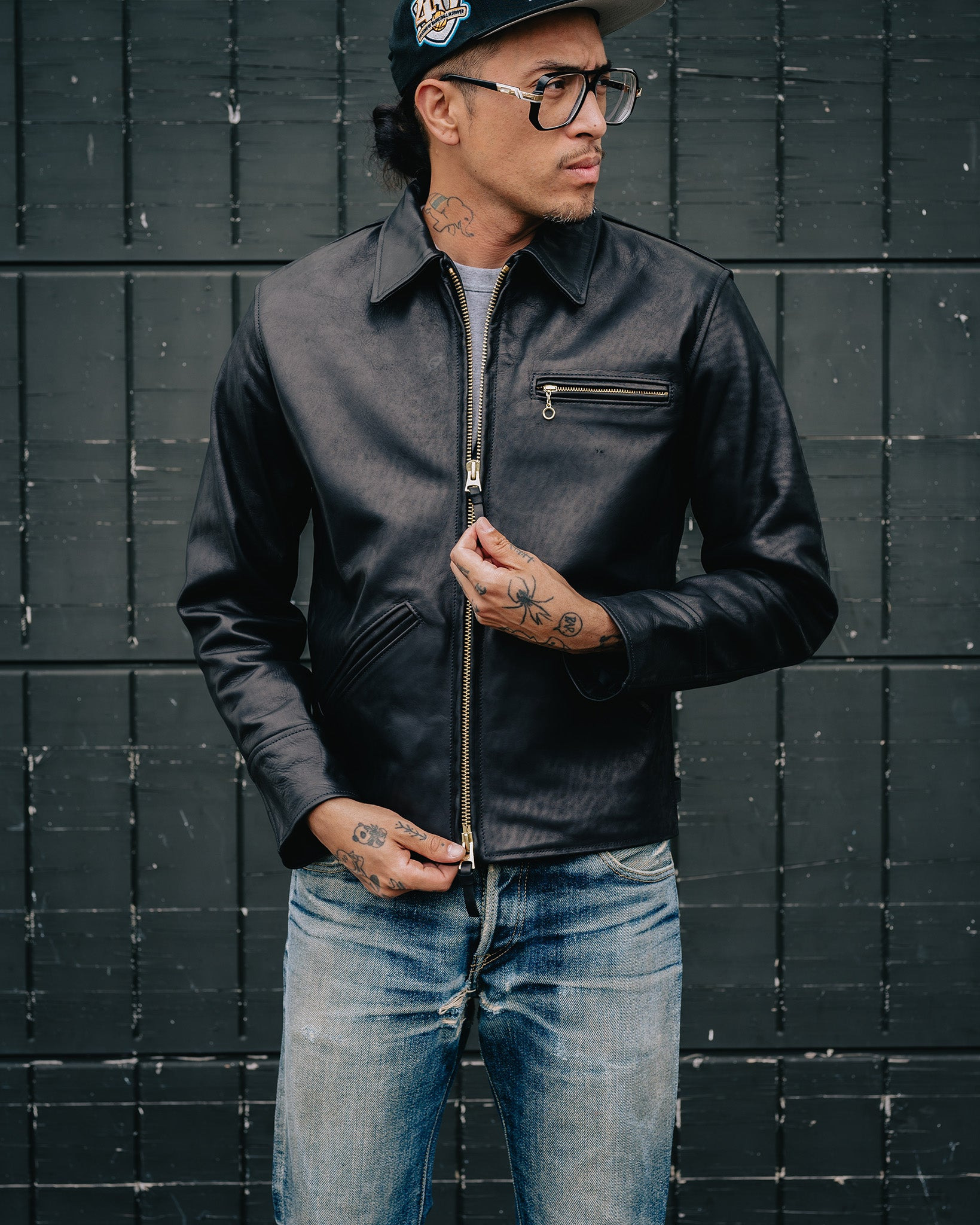 IHSB-SAV-BLK Iron Heart x Simmons Bilt Horsehide Savannah Jacket - Black - 3