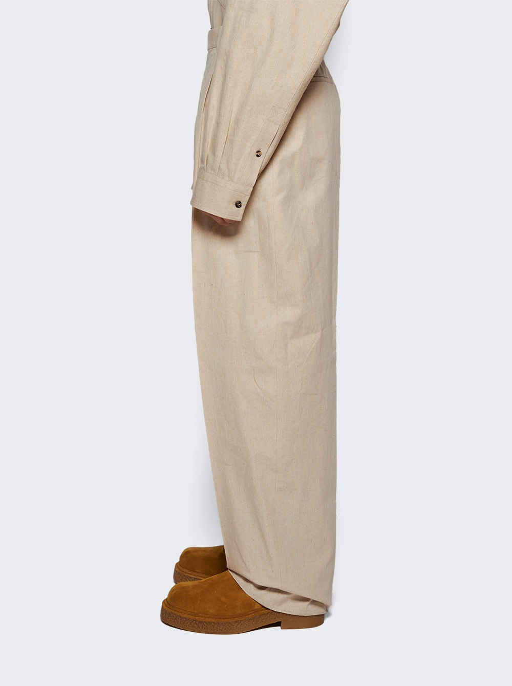 Pleated Trousers Beige - 4
