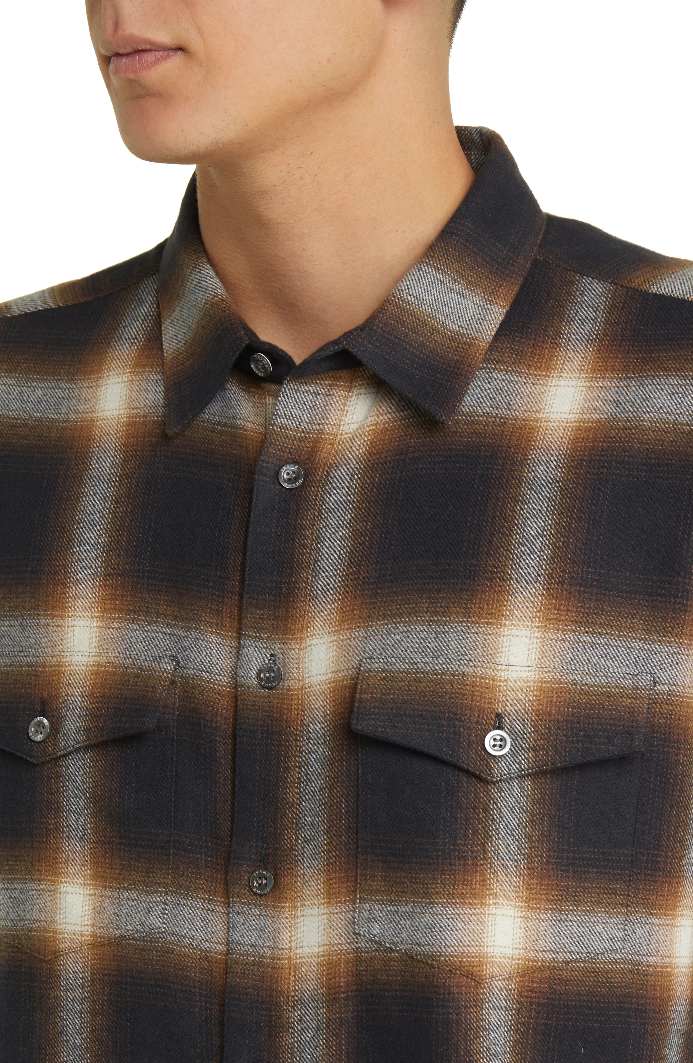 Plaid Brushed Cotton Button-Up Shirt - 2