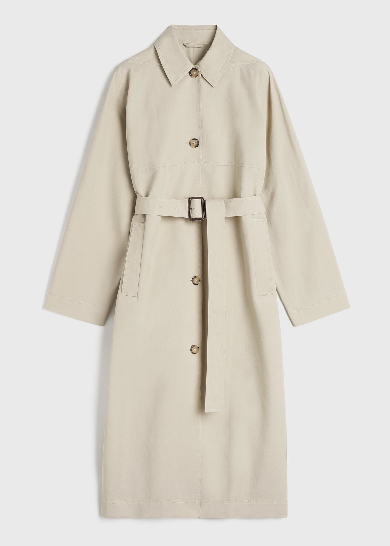 Tumbled cotton silk trench sand - 1
