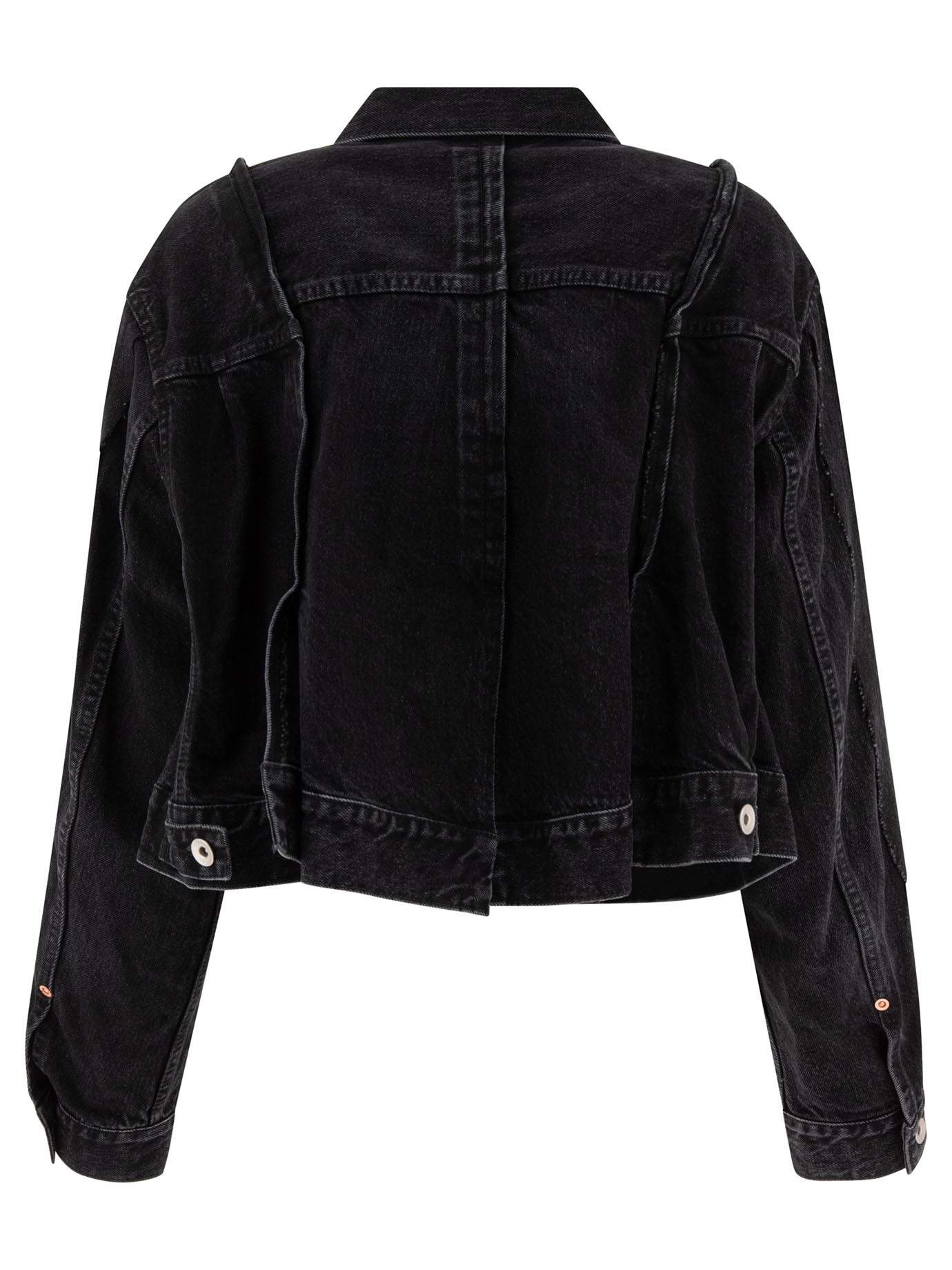 Panelled Denim Jacket Jackets Black - 2