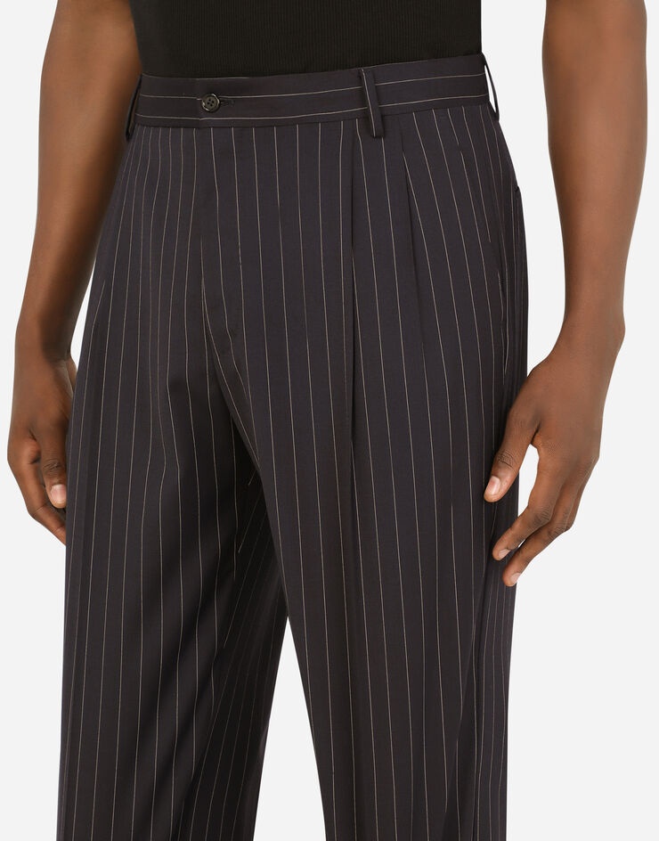 Pinstripe stretch wool pants - 4