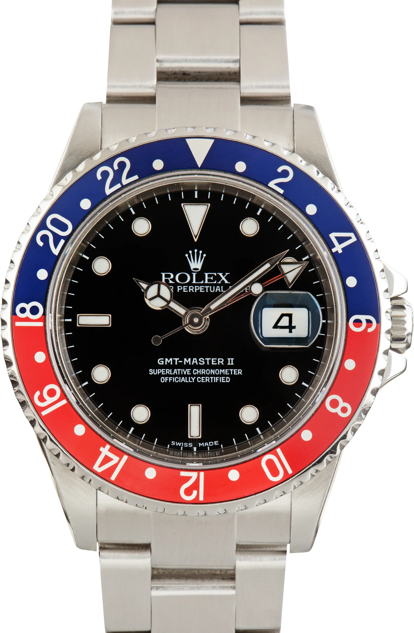Used Rolex GMT-Master II Aluminum Pepsi Bezel Ref 16710T - 1