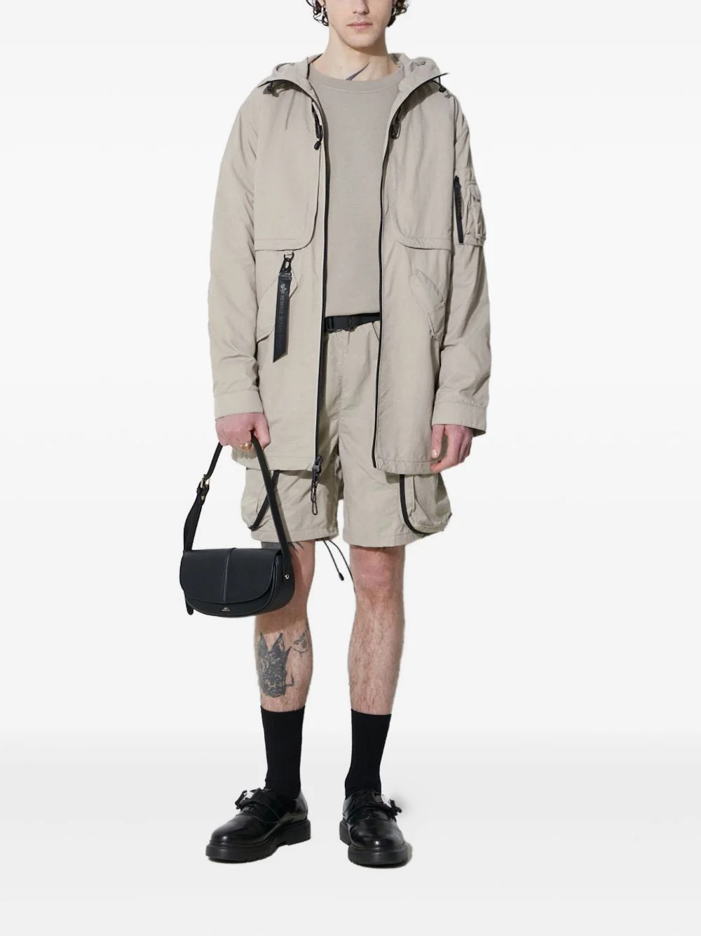 belted cargo shorts - 1