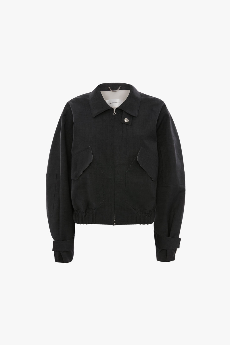 Victoria Beckham X Mackintosh Bomber Jacket In Charcoal 1