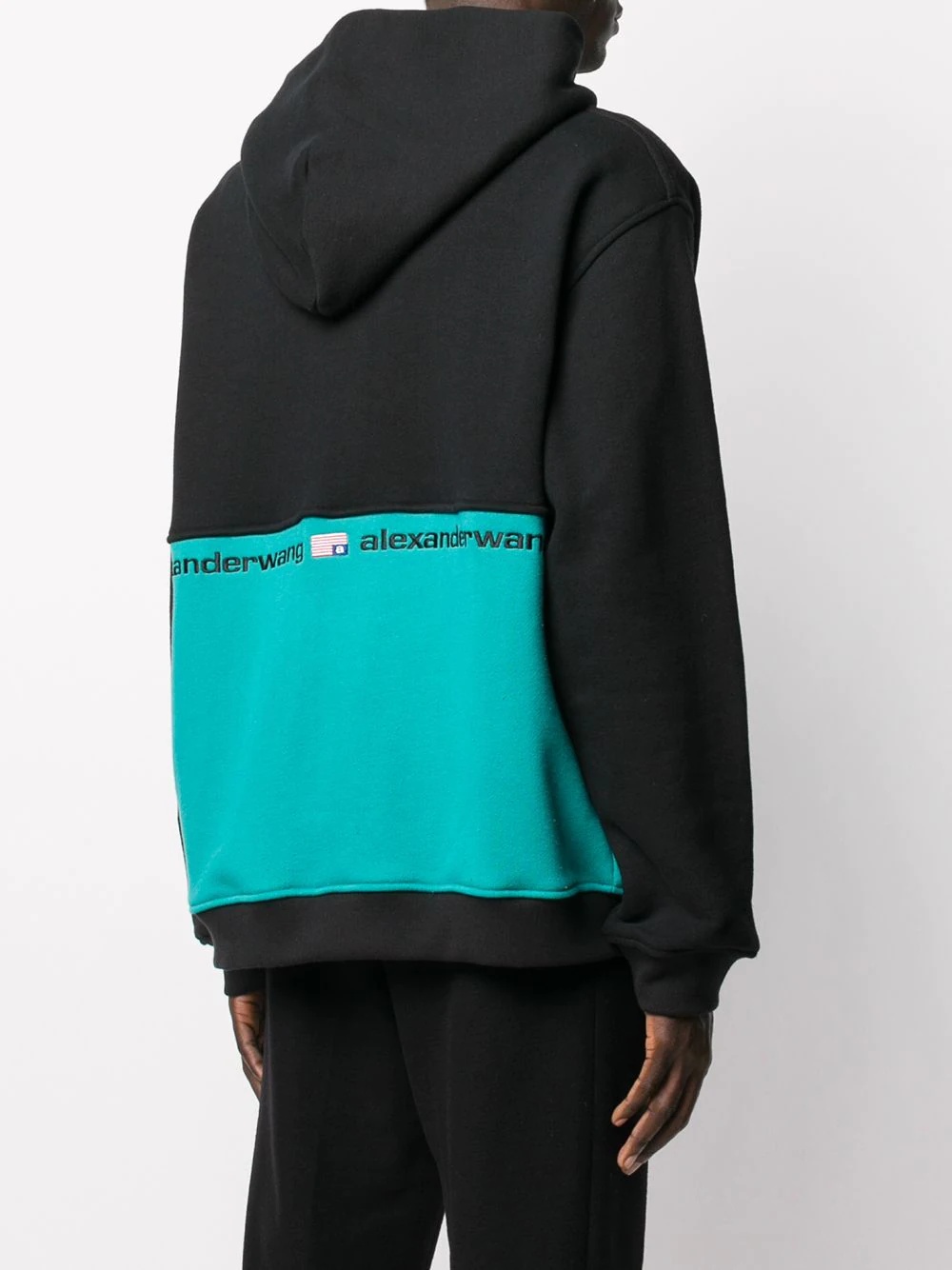 bi-colour hooded sweatshirt - 4