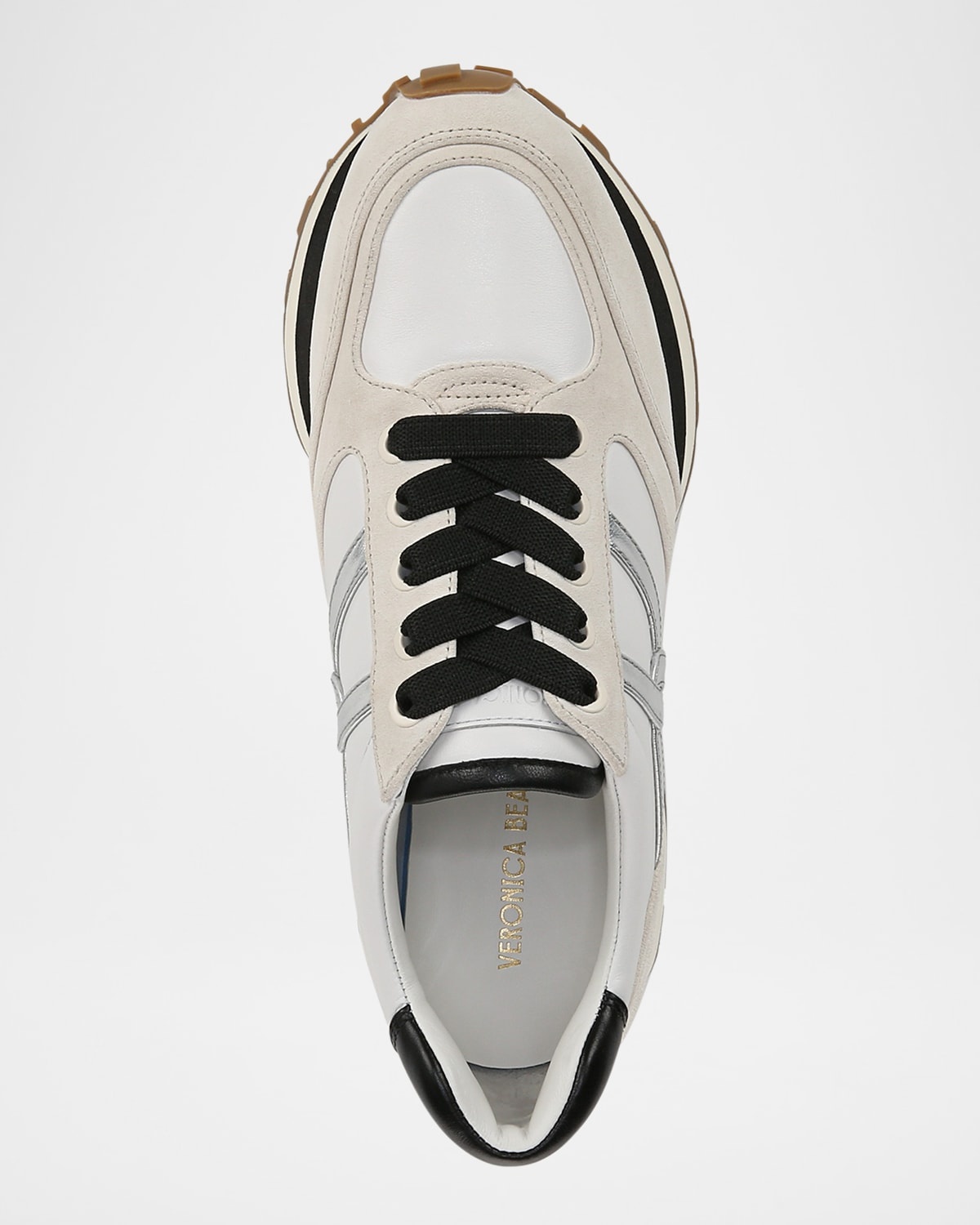 Valentina Mixed Leather Retro Sneakers - 5