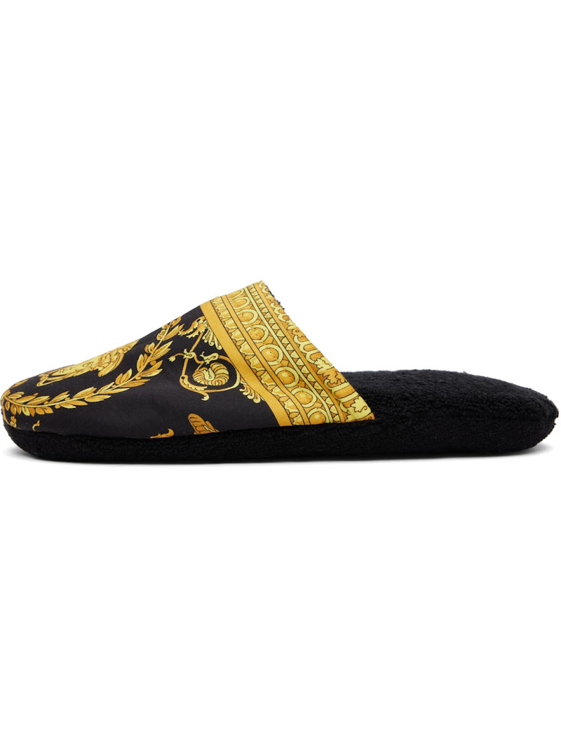 VERSACE Black 'I Heart Baroque' Slippers outlook