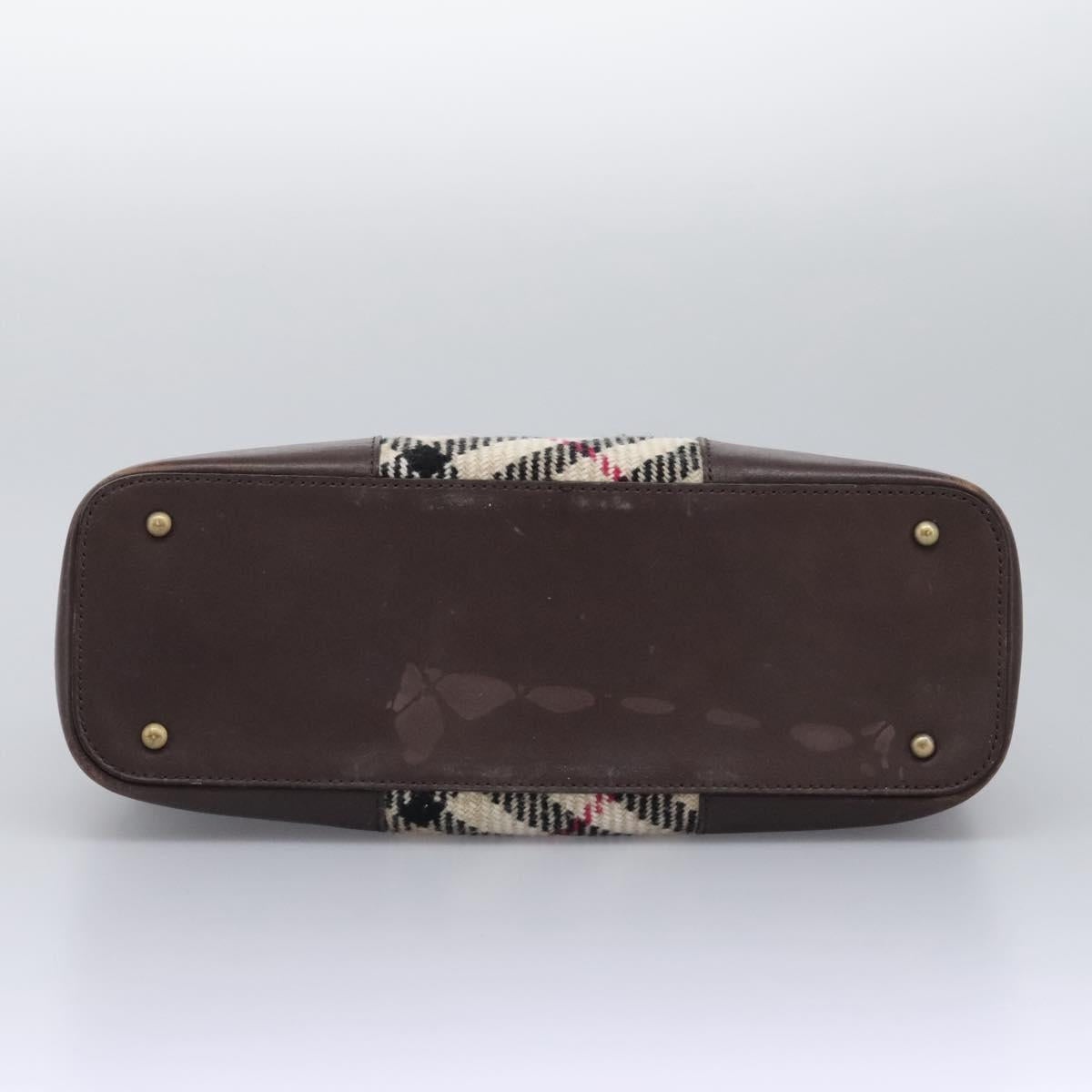 Burberry Nova Check Hand Bag Wool Beige - 5