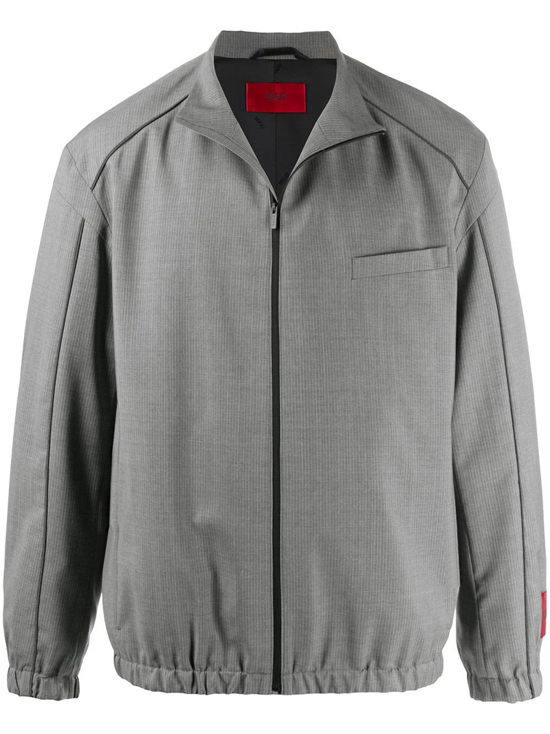 pinstriped pattern zipped jacket 1