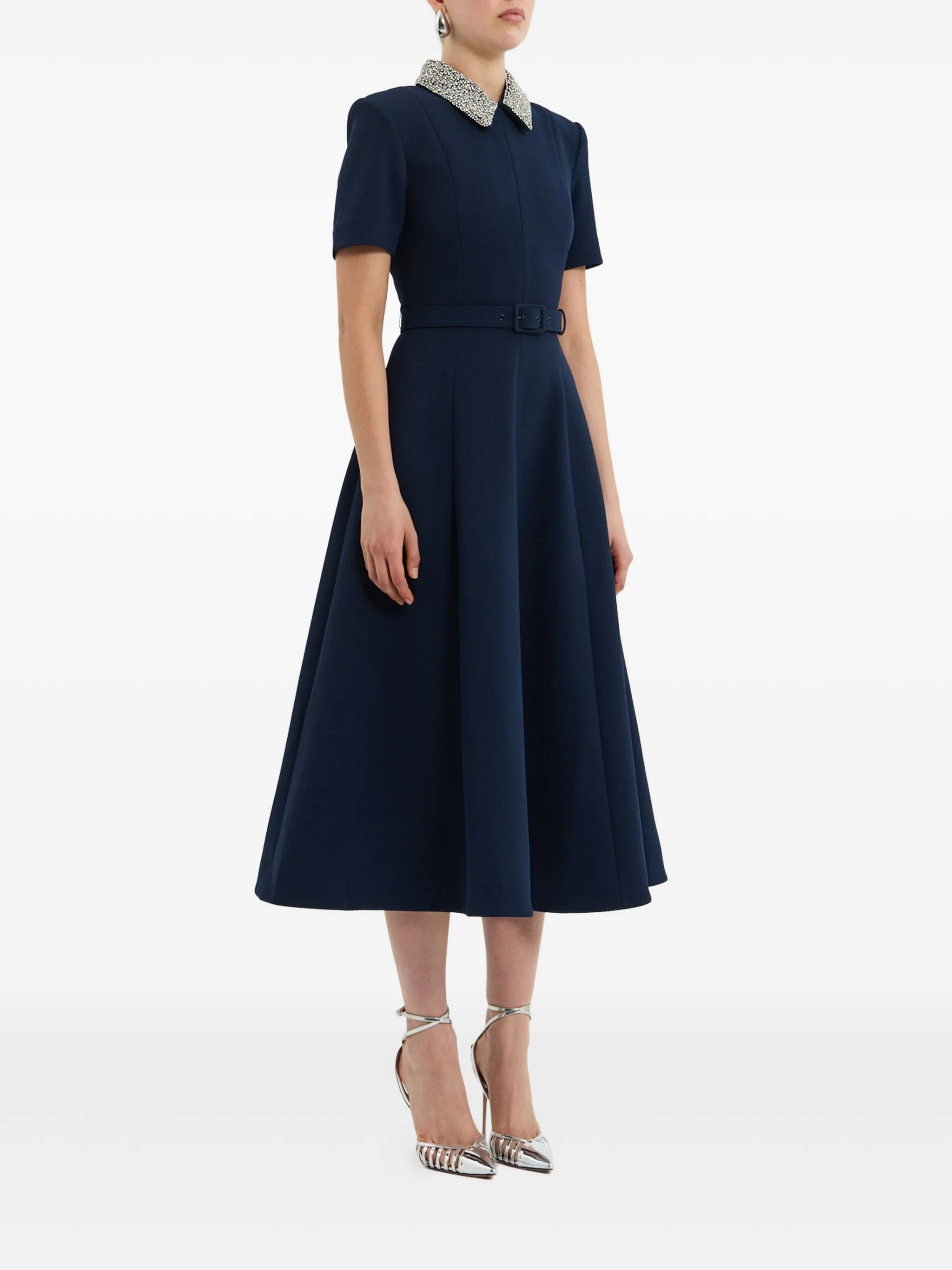 Rebecca Vallance Embellished-collar Belted Dress - 2