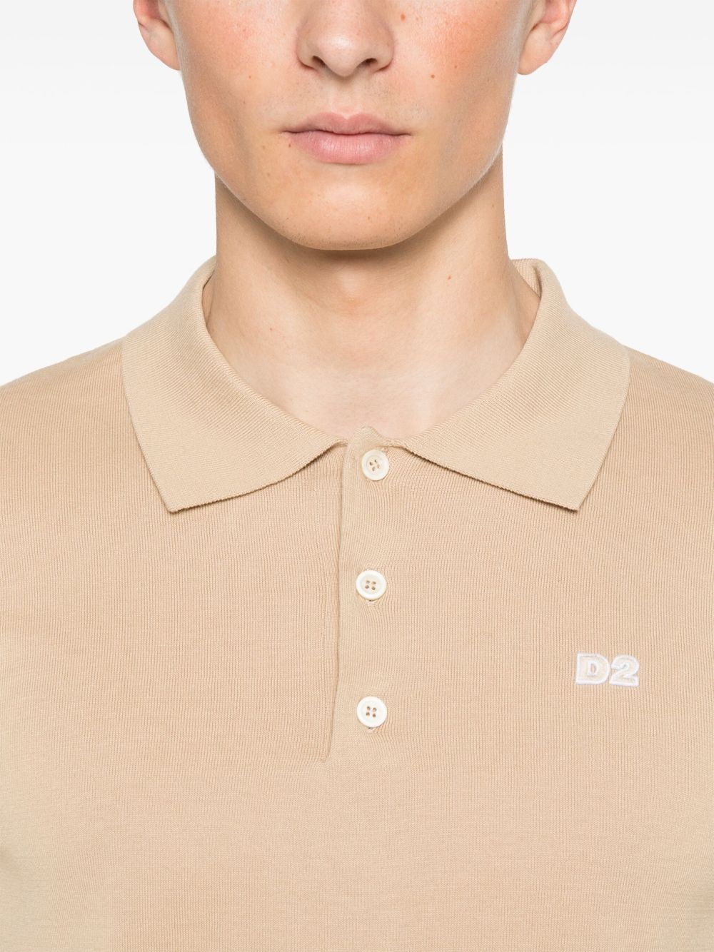 logo-patch polo shirt - 4