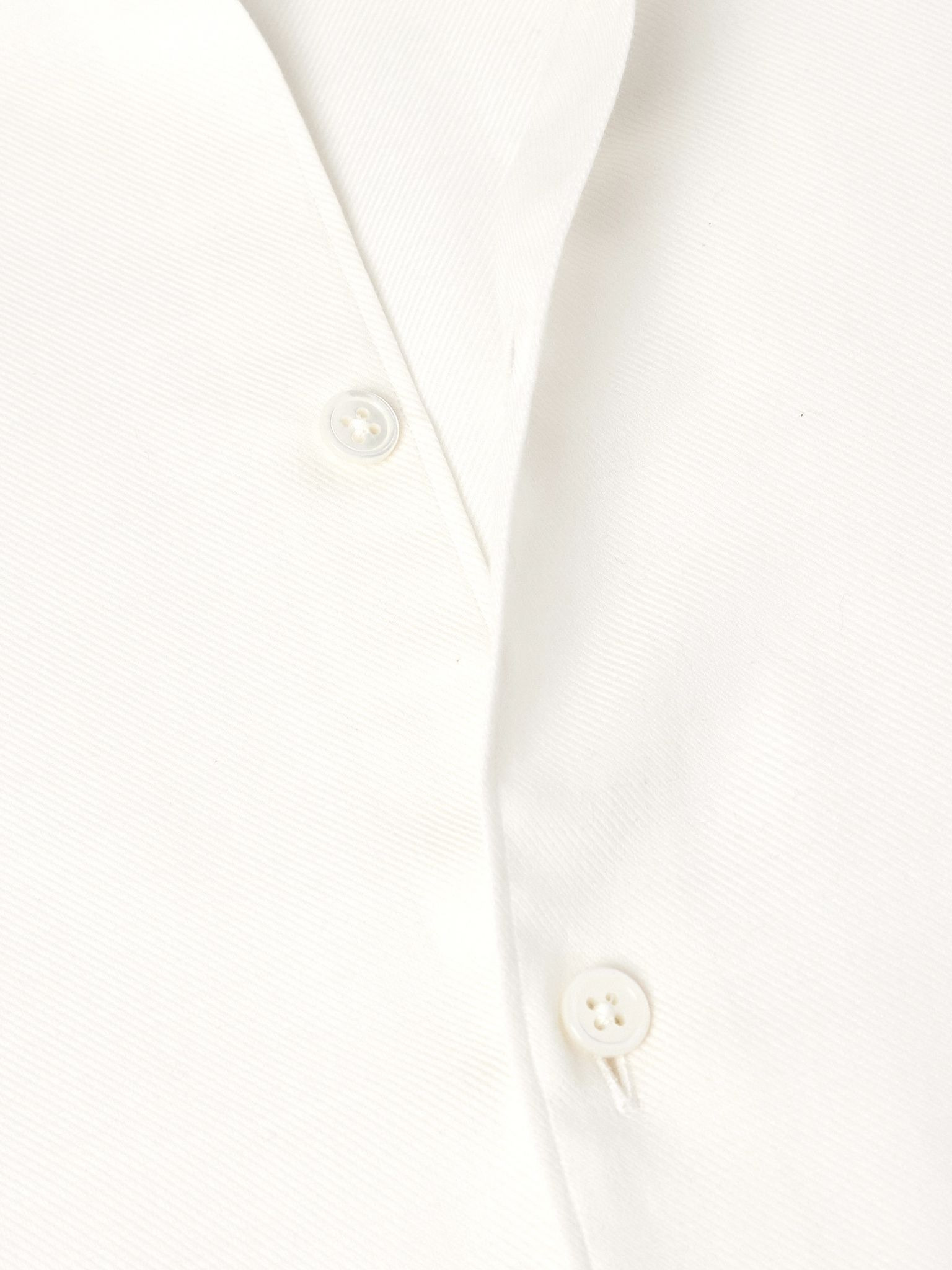 Cotton and Cashmere-Blend Twill Shirt White - 5