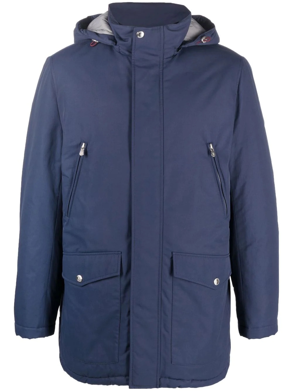 zip-up hooded coat - 1