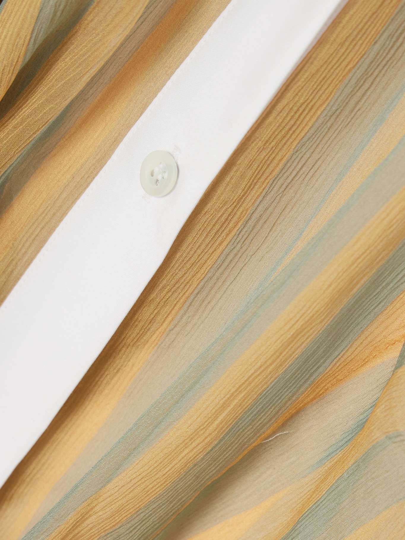 Poplin-trimmed striped crinkled silk-chiffon shirt - 5