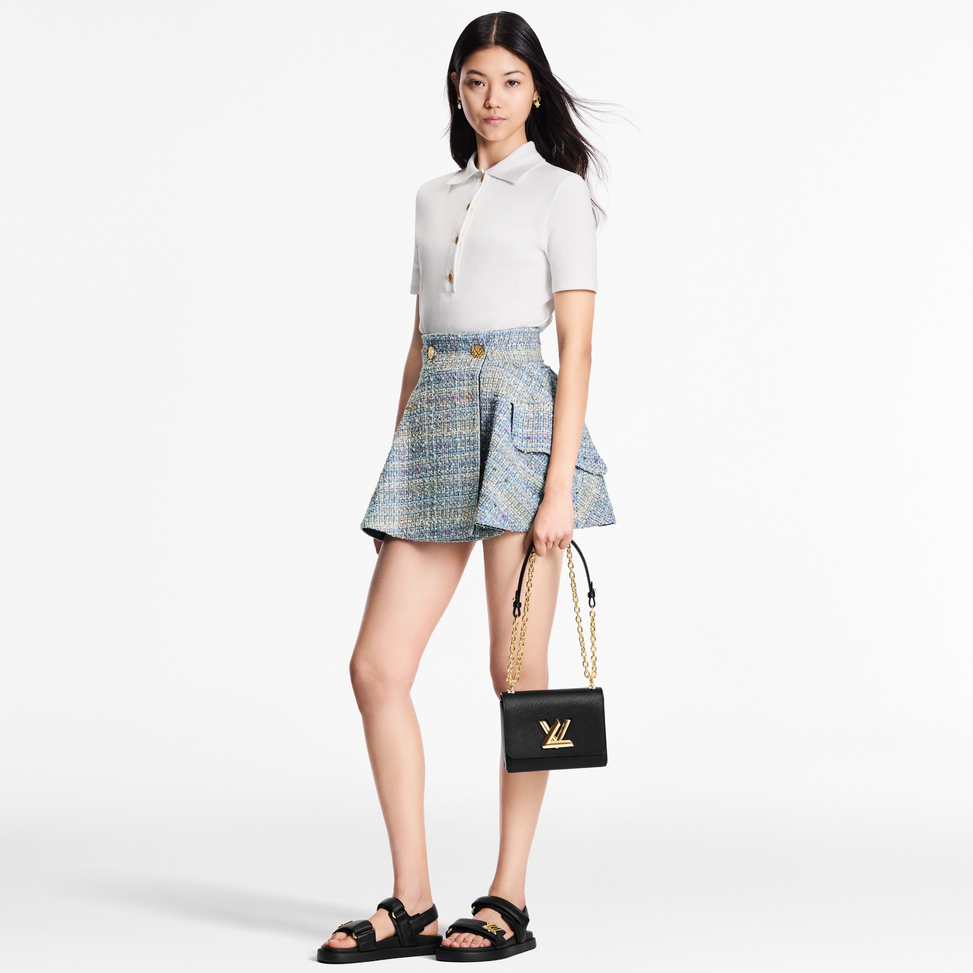 Monogram Piqué Polo Top - 4