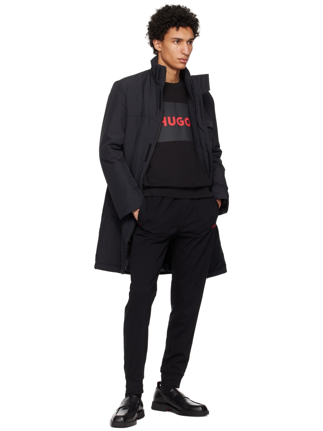 Black Stacked Coat - 4