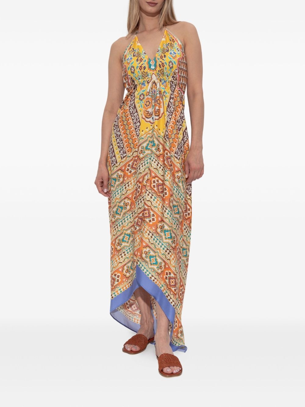 halter-neck patterned dress - 3