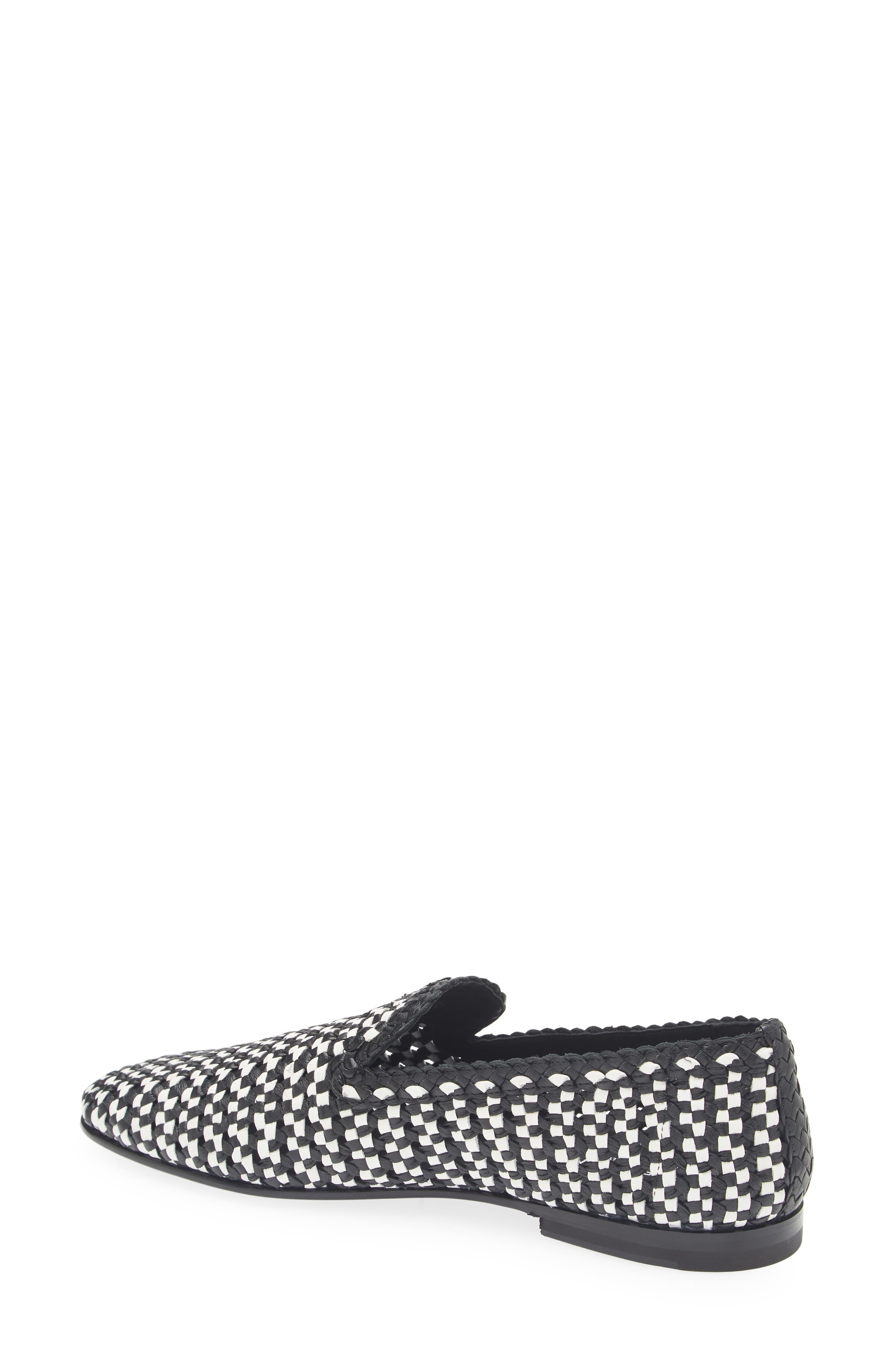 Dolce&Gabbana Woven Leather Slipper Loafer in Bianco/Nero at Nordstrom - 2