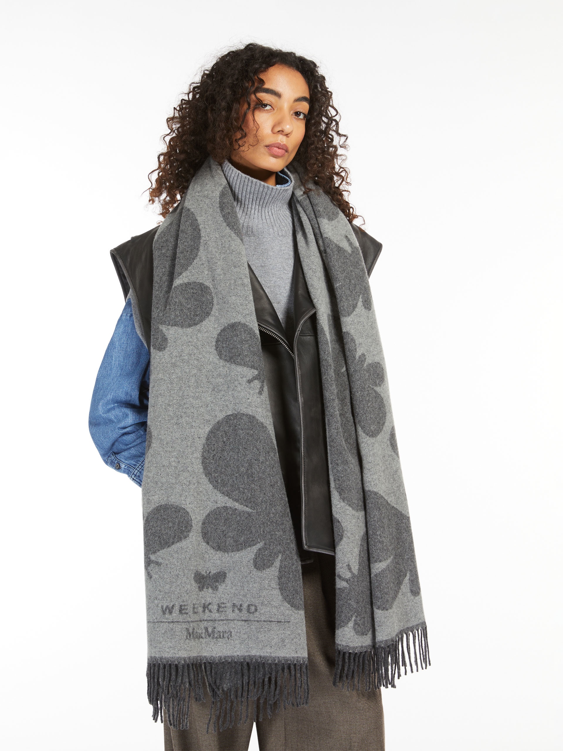 CRESTA Jacquard wool stole - 4