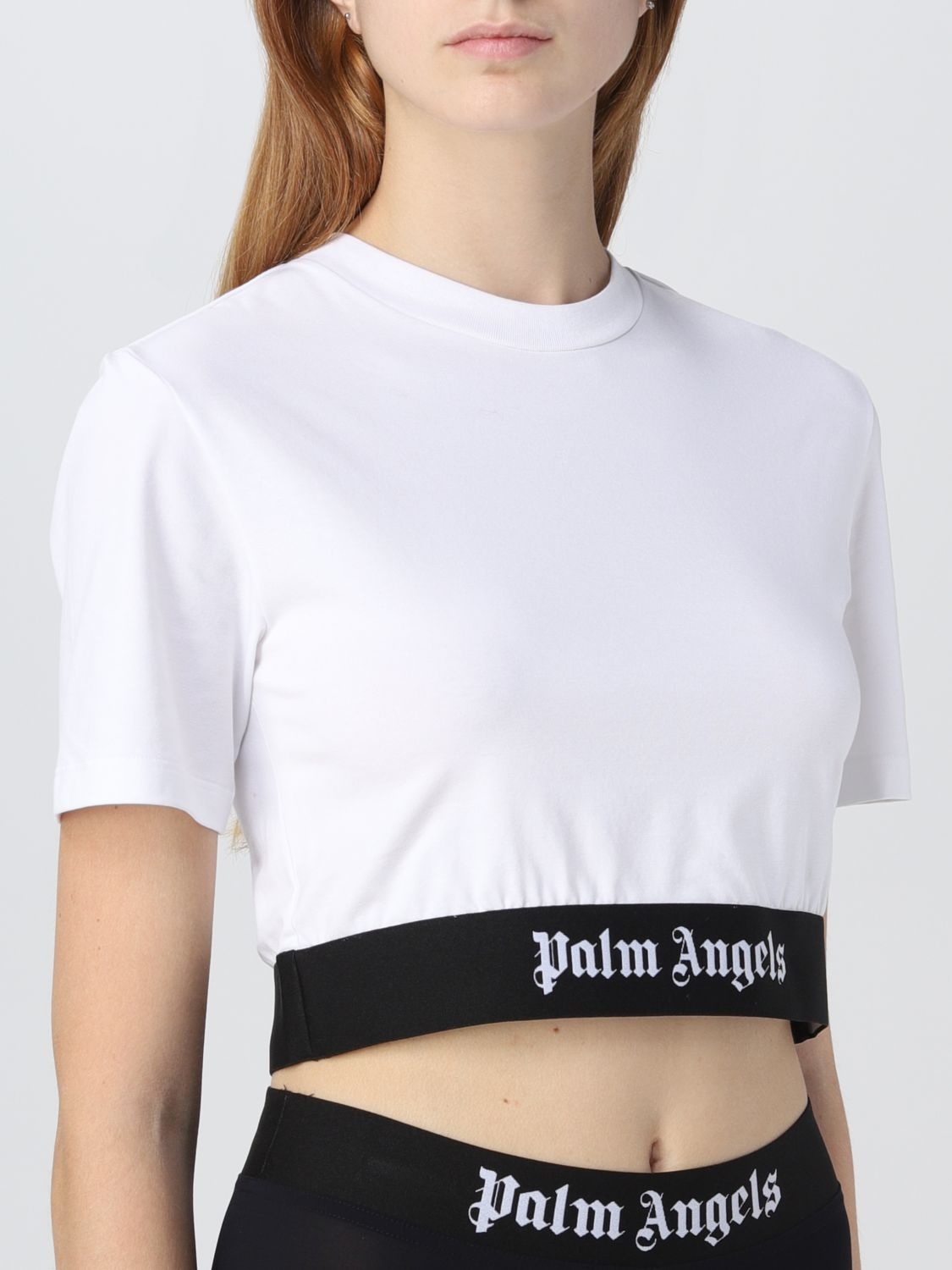Tシャツ・カットソー PALM ANGELS Women Tops PWHT010 WHITE 25369792_56987499_600.jpg