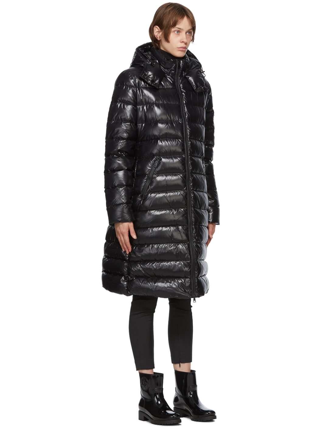Black Down Moka Coat - 2