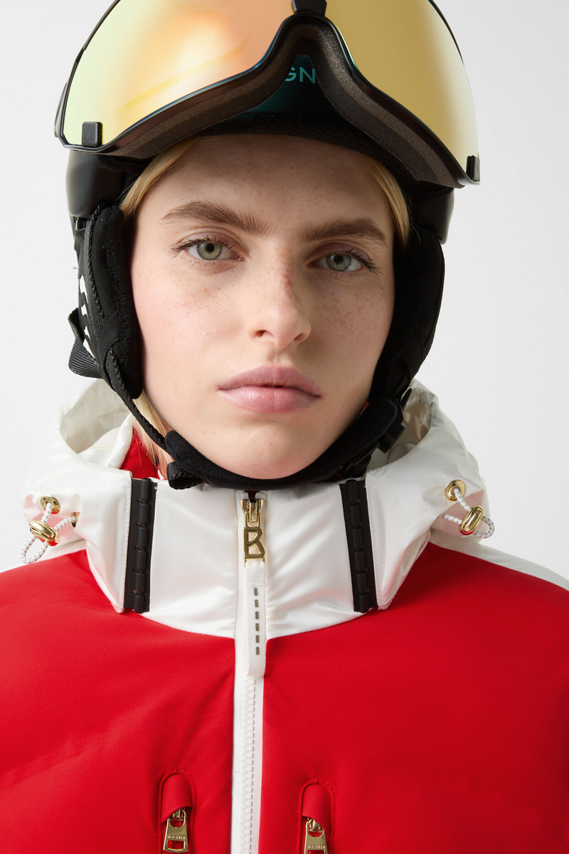 Kira quilted jacket in Red/White 5