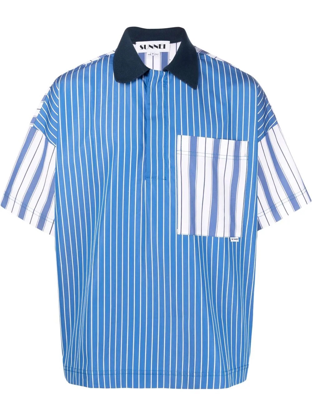 striped cotton polo shirt - 1