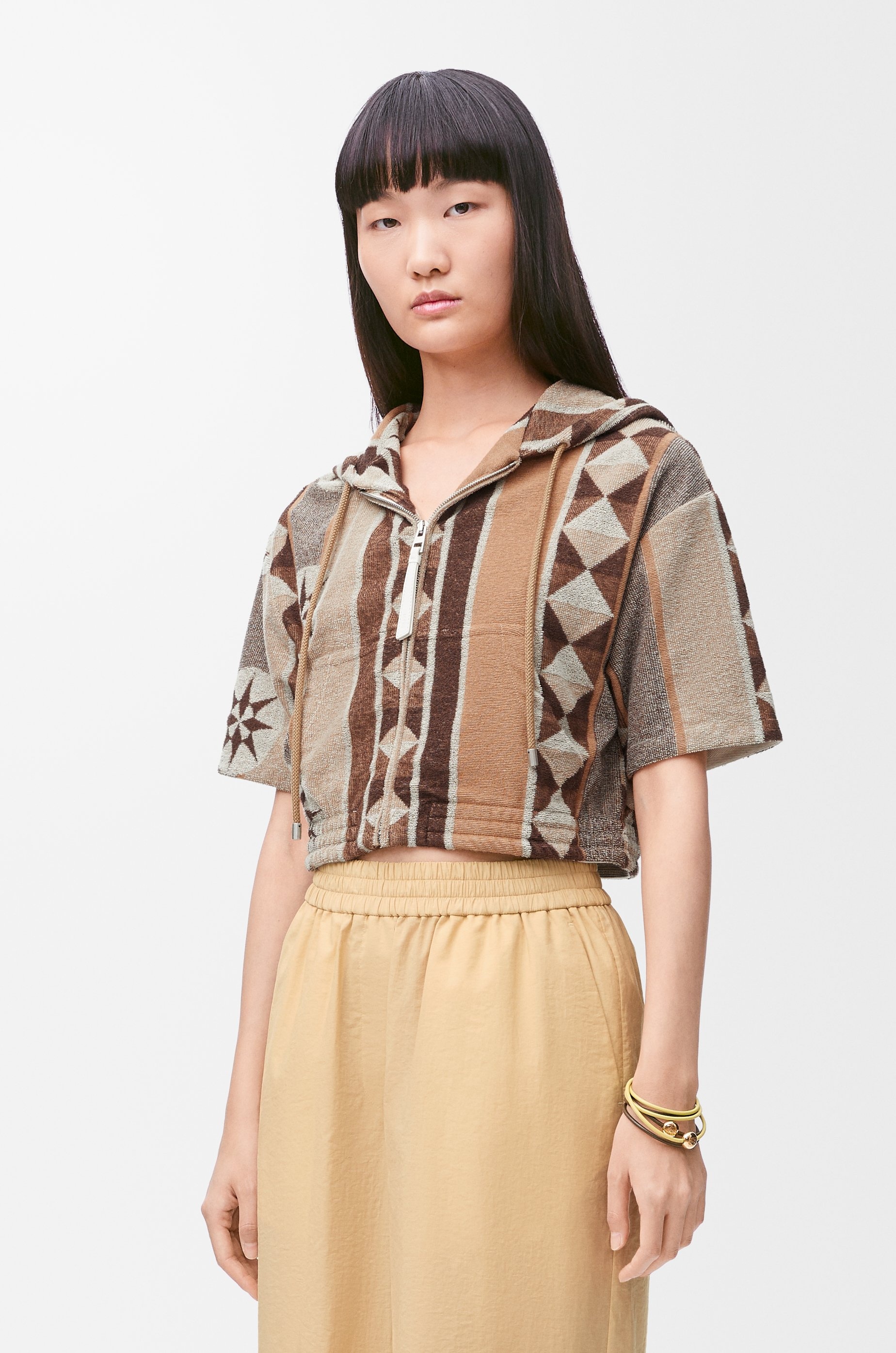 Hoodie in terry cotton jacquard - 3