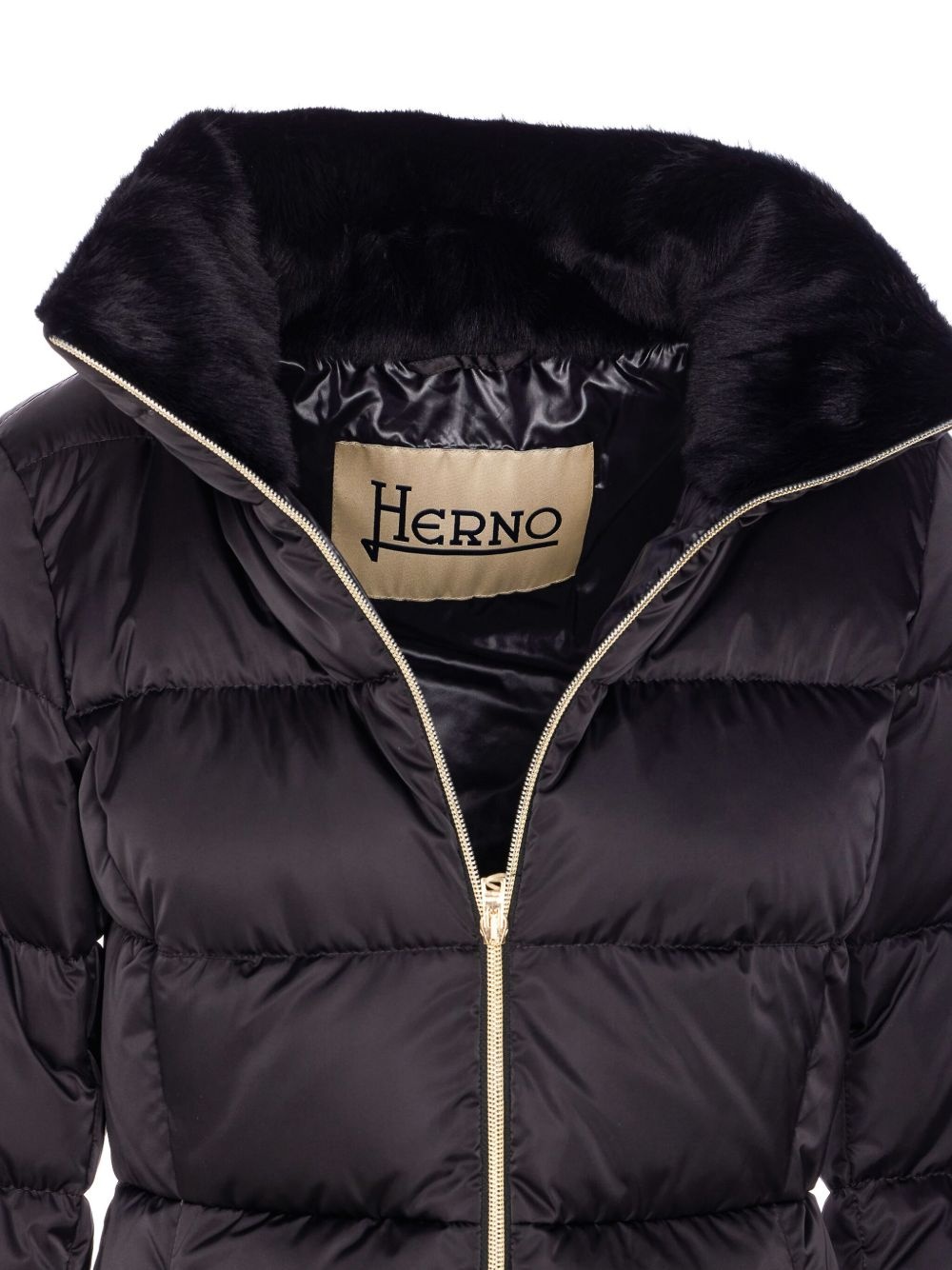 padded high-neck oversized coat - 3