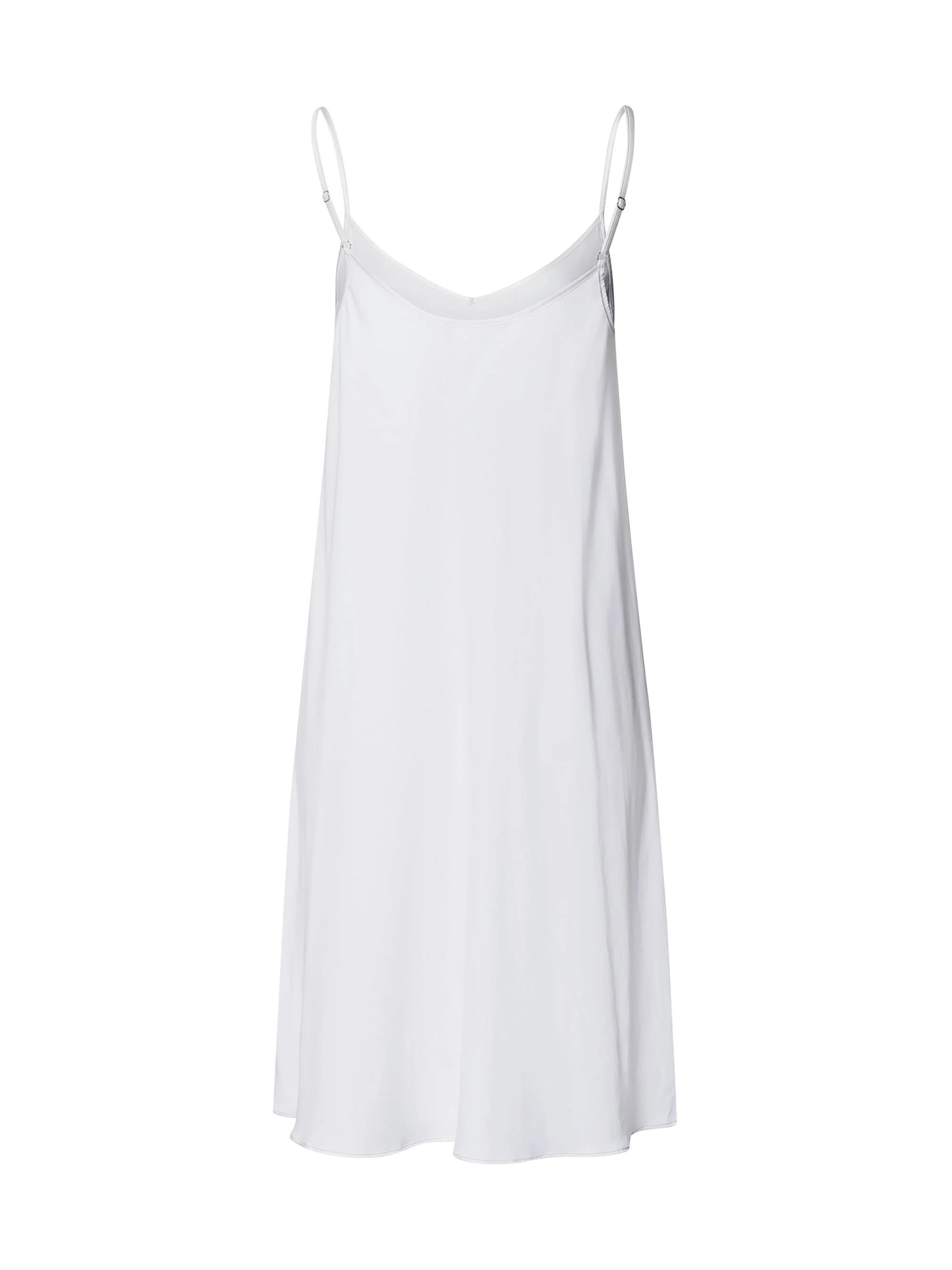 Women's V-Neck Spaghetti-Strap Cotton & SilkGown - White - 1