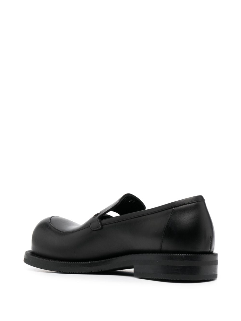 bulb-toe leather loafers - 3