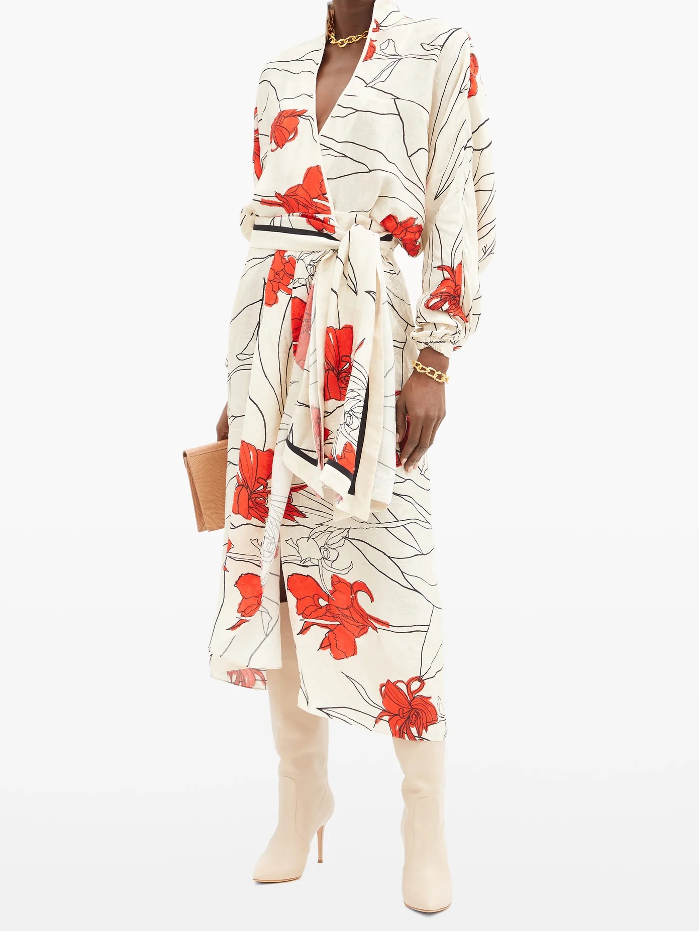 Romantic Message floral-print crepe wrap dress - 2