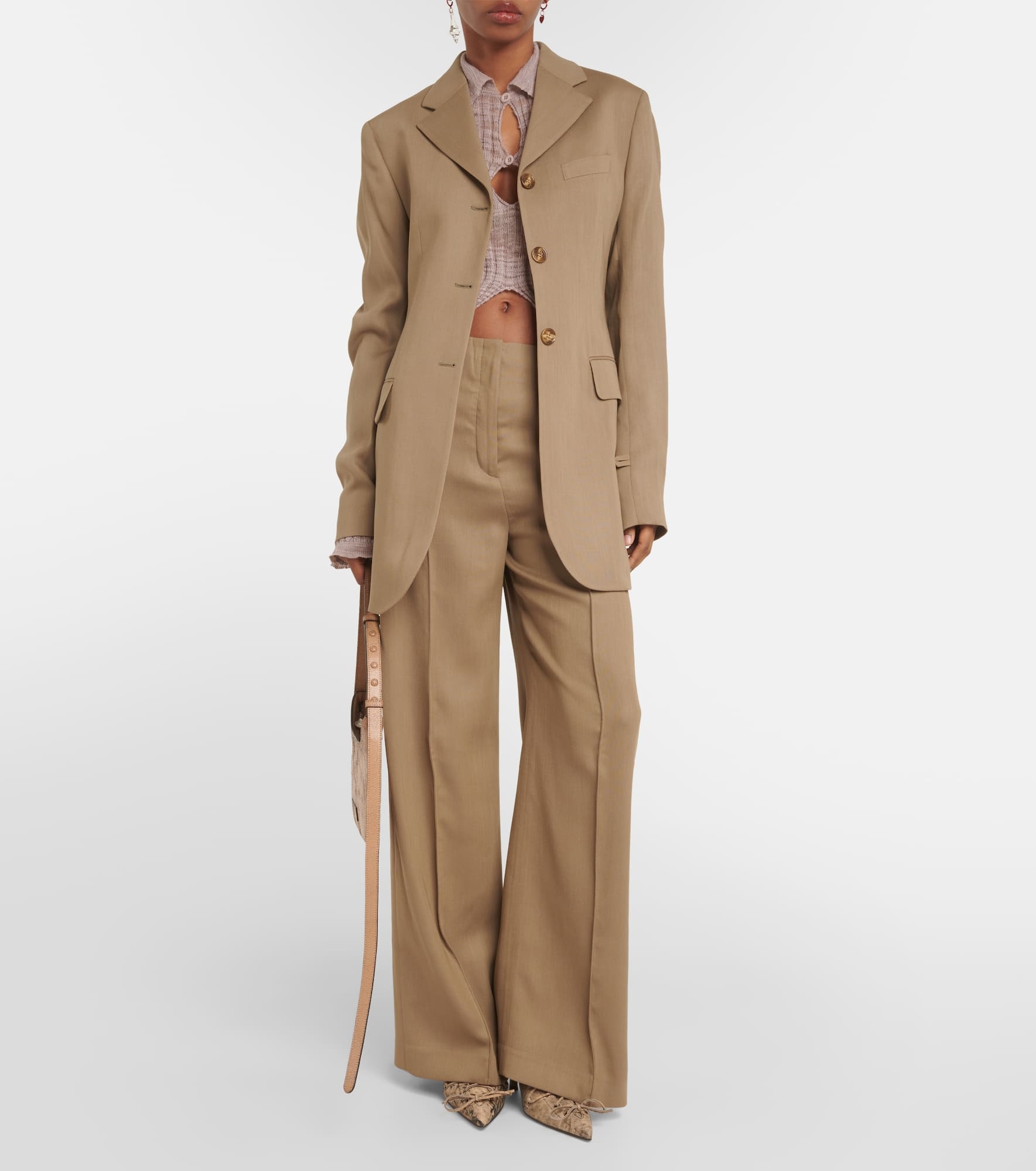 Pitmel wool-blend straight pants - 2