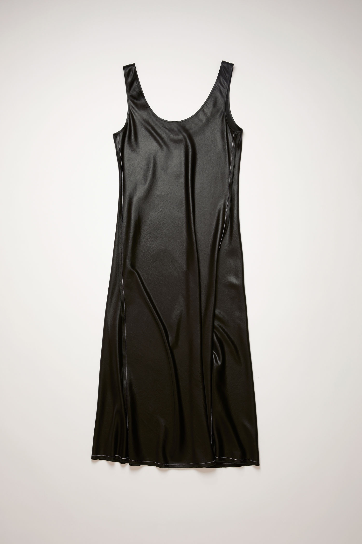 Sleeveless satin dress black - 1