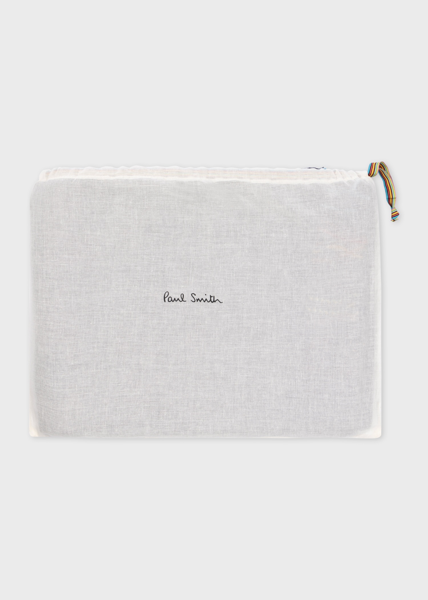 Navy Artist Stripe Edge Wool-Cashmere Blanket - 4