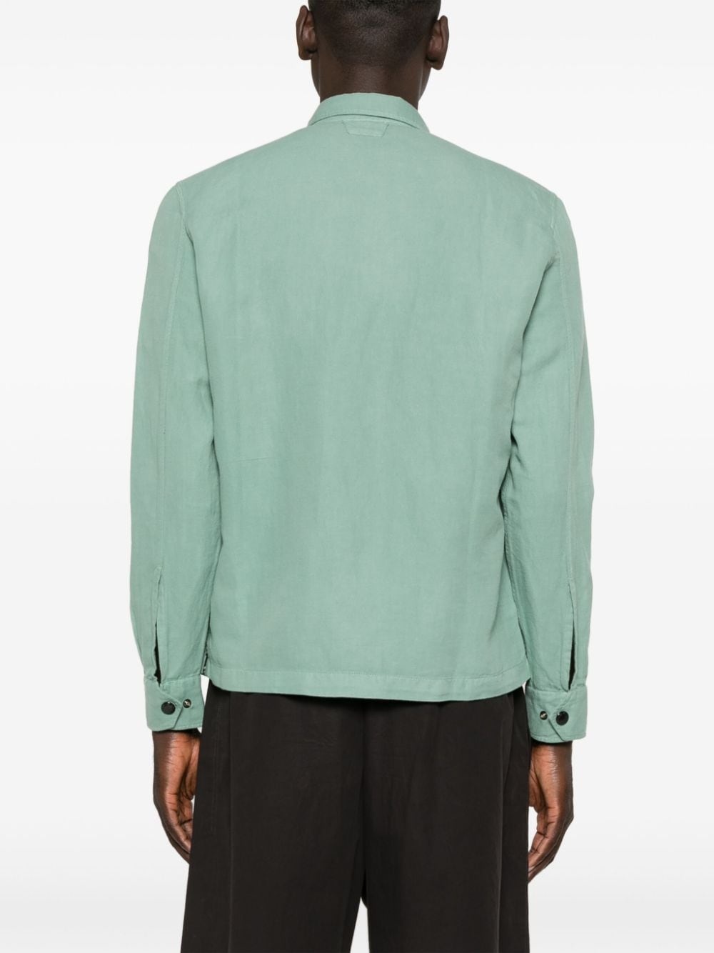 logo-embroidered long-sleeve shirt - 4