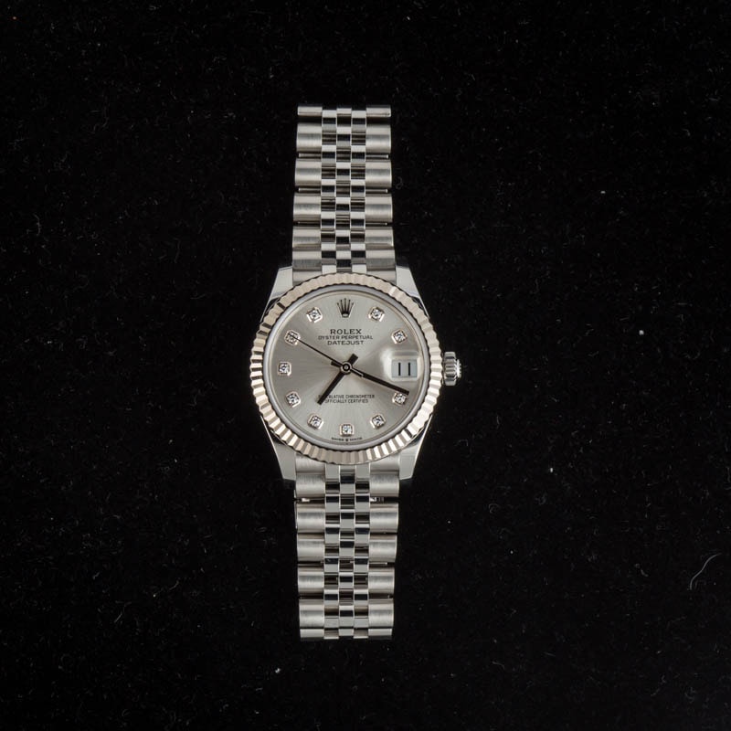 Ladies Rolex Datejust Ref 278274 Silver Diamond Dial - 6