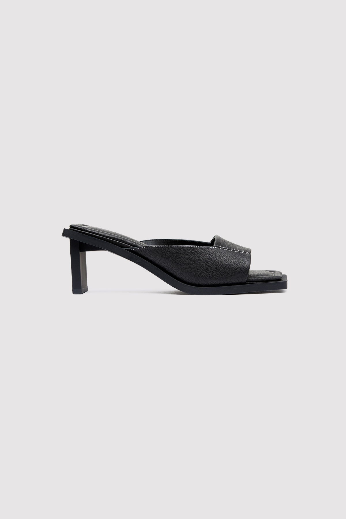 Contrast Stitch Heel - Black - 3