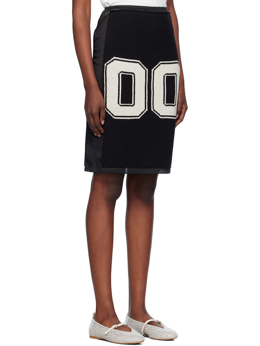 Black '00' Midi Skirt - 2