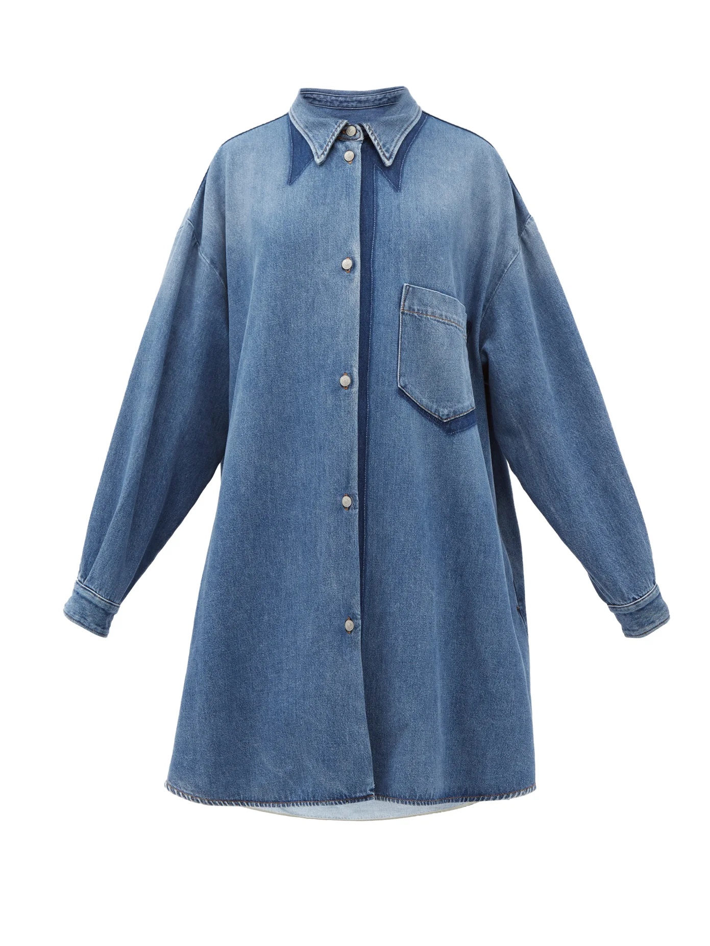 Oversized cotton-denim shirt - 1