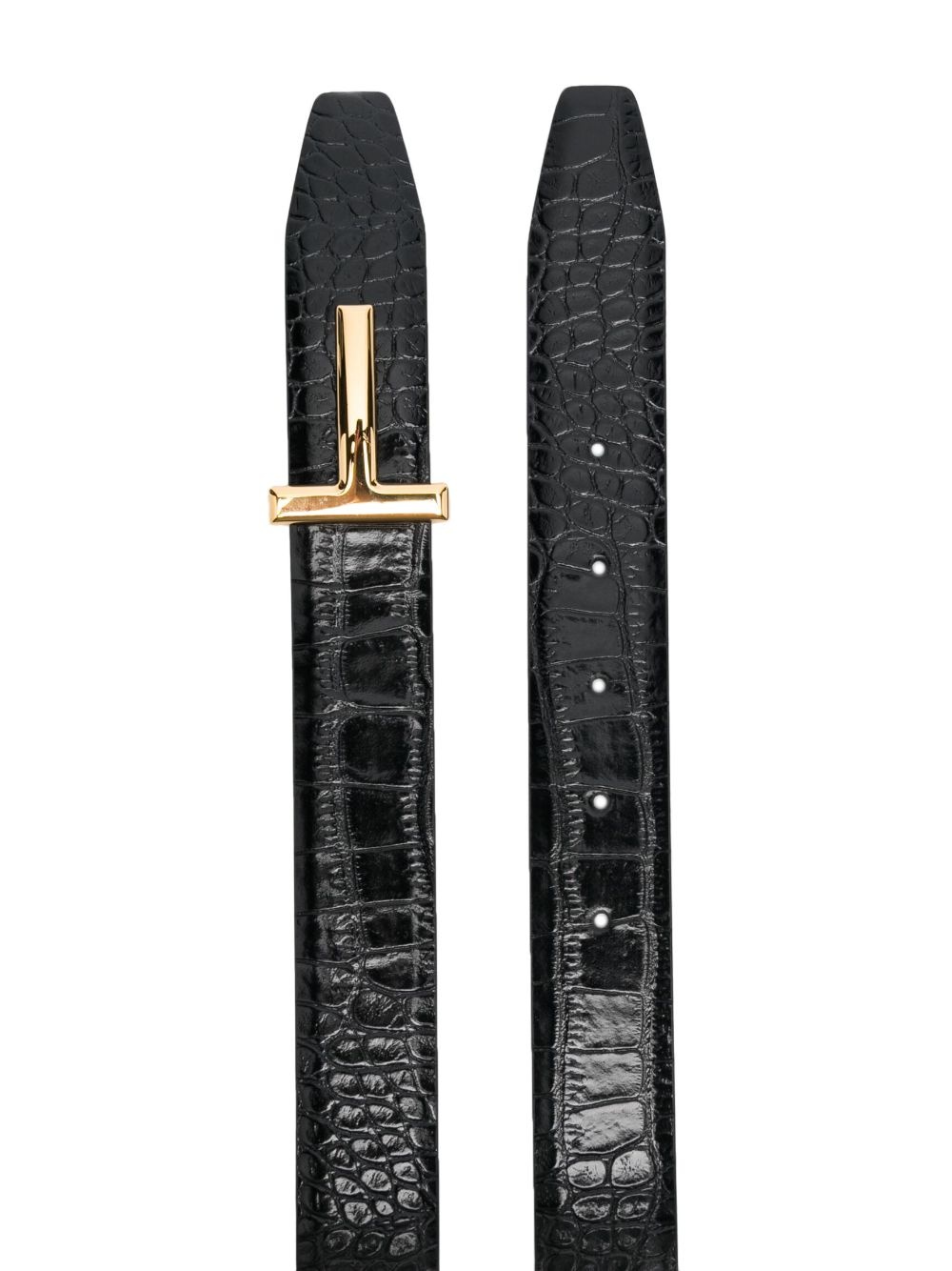 logo-plaque leather belt - 4